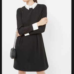 Ted Baker Timu Black Ponte Embellished collar black dress size 3 nwt